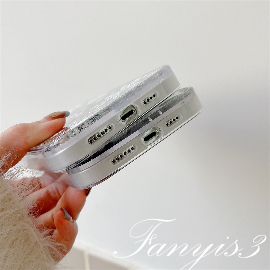 Ốp Điện Thoại Acrylic Mềm Trong Suốt Phối Kim Tuyến Nước Hình Bông Tuyết Cho iPhone 14 13 12 11 Pro Max Plus