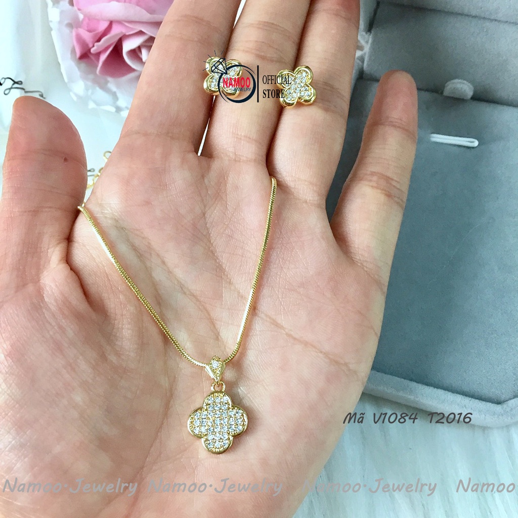 Bộ Trang Sức Nữ Tinh Xảo V1084 T2016, Set dây Chuyền Và Bông tai Tuyệt Phẩm Dành Cho Phái Đẹp