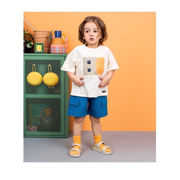 Bộ áo quần petite hình ô vuông bé trai