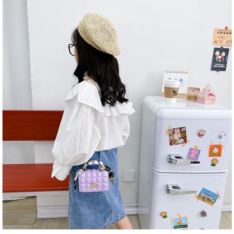 PVN57296 Túi xách mini kèm khăn dễ thương chất liệu da PU cho bé gái