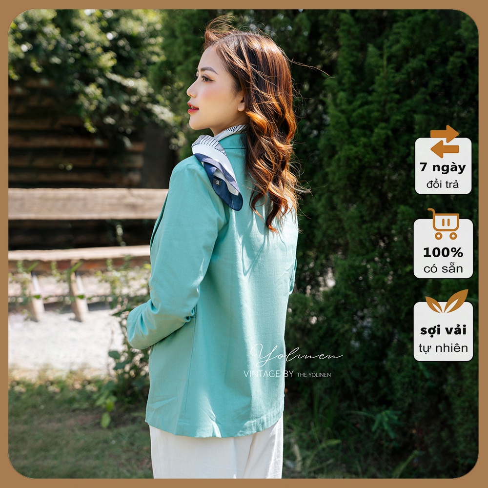 Áo vest blazer khoác ngoài YOLINEN thiết kế nhẹ nhàng kiểu Hàn Quốc thời trang xuân hè nữ