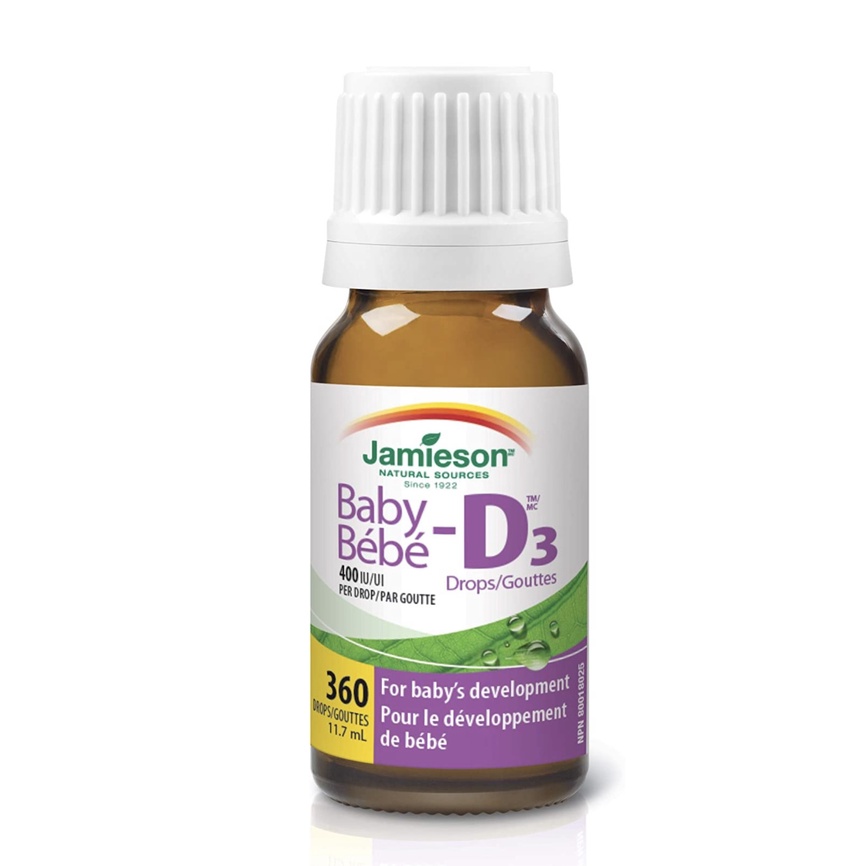 Vitamin D3 cho bé Jamieson Baby-D 400 IU 360 giọt; HSD T4/2025