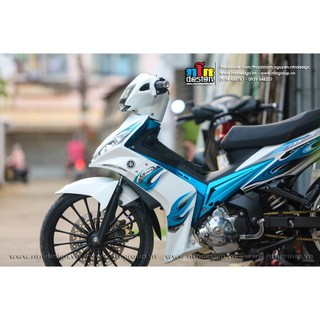 Tem Exciter 2008 - 2010 mẫu tem lửa (Xanh - trắng)