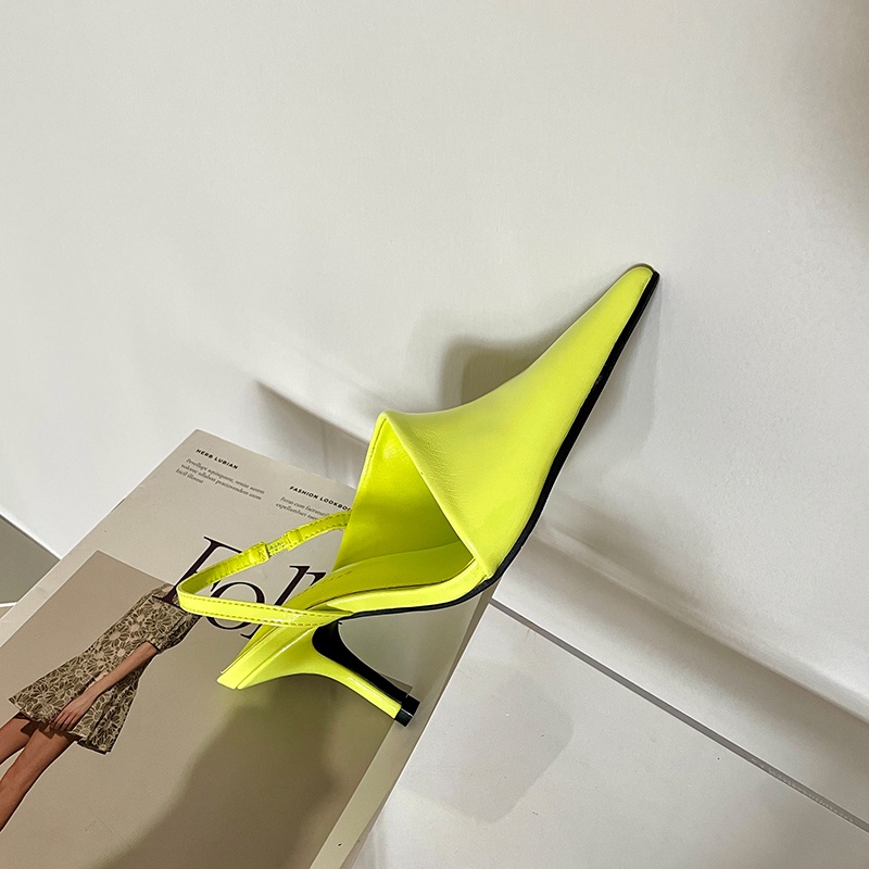 Hàng Mới Về Mới Giày Cao Gót Mũi Nhọn Màu Trơn Phong Cách Âu Mỹ Sk2023