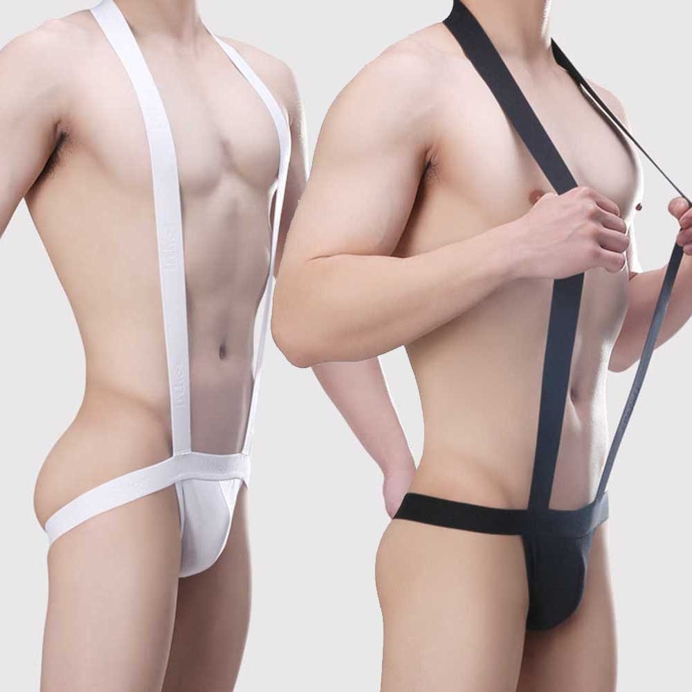 Bodysuit Strappy Thongs Underwear Briefs Men Sheath Hollow Out Leotard