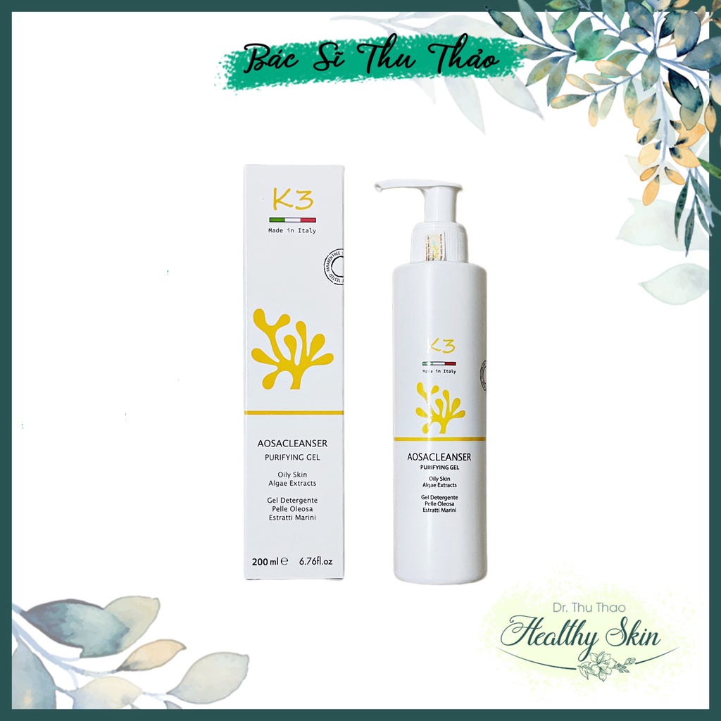 Sữa rửa mặt giảm nhờn K3 Aosacleanser Purifying Gel