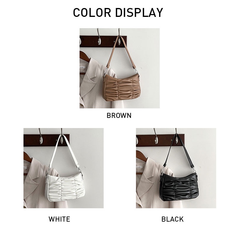 Túi đeo vai YADOU bề mặt thiết kế xếp nếp thời trang đơn giản dành cho nữ