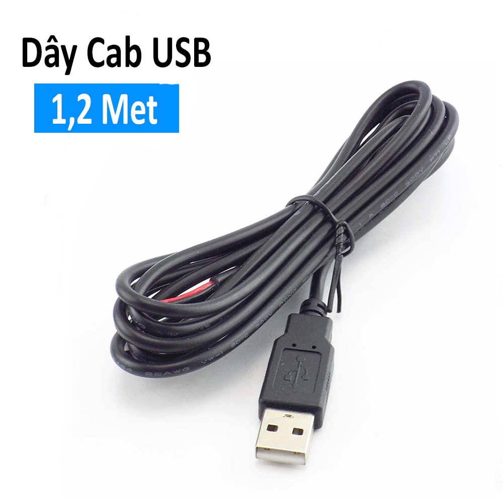 Dây cab nguồn USB ra DC dài 1,2 mét