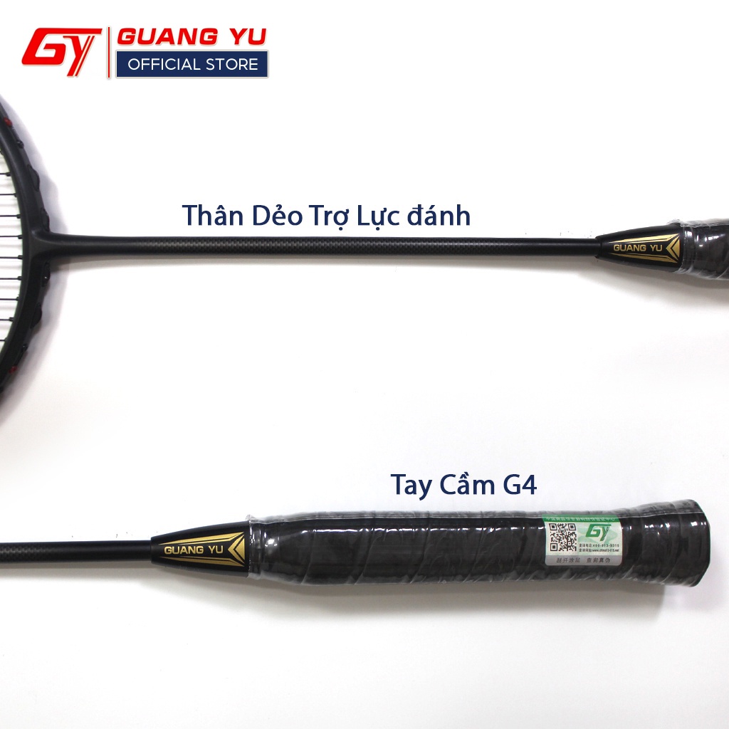 Vợt Cầu Lông GUANG YU 5U Công Thủ Toàn Diện Khung Xoắn Carbon Lưới Căng Sẵn 9.5KG Tặng Kèm 3 Món Qùa
