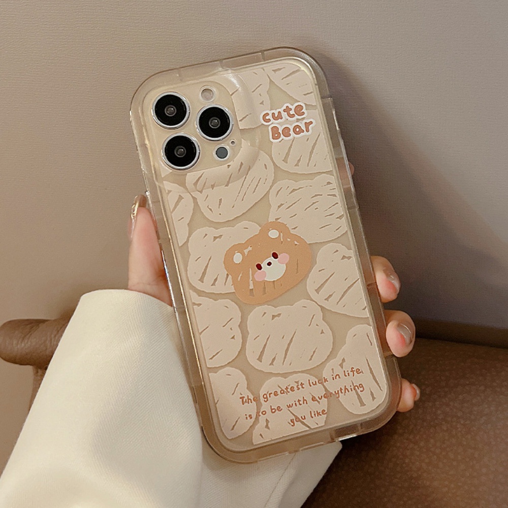 Ốp Điện Thoại TPU Mềm Hình Gấu Graffiti Có Đệm Khí Chống Sốc Cho IPhone 11 12 13 14 Pro Max 14 Plus