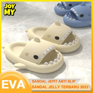 Image of Sandal wanita slop terbaru kekinian Sandal hiu dewasa wanita  import Sendal selop jelly karet rumah murah Lembut ringan nyaman EVA Sepatu sandal