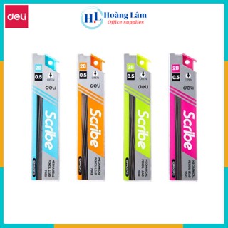 Ruột bút chì 0.5mm, 0.7mm Deli, Xanh dương/Cam/Xanh lục/Hồng- màu ngẫu nhiên - 7003, 7004