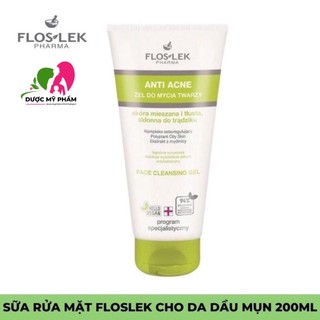 Floslek Pharma Gel Rửa Mặt Ngừa Mụn Antibacterial Face Cleansing Gel 200ml