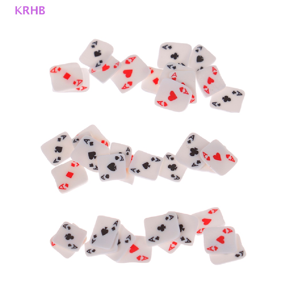 Túi 10g Hạt Đất Sét Polymer Thiết Kế Hình Lá Bài Poker 3D Trang Trí Móng Tay Nghệ Thuật Mới