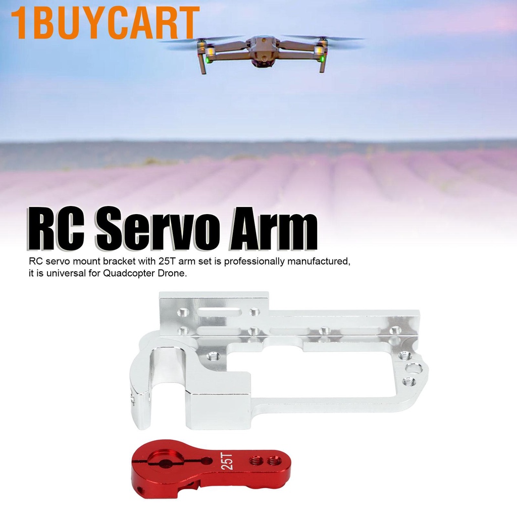 1buycart RC Servo Mount Bracket with 25T Arm Aluminum Alloy Anti Deformation Universal for Quadcopter Drone