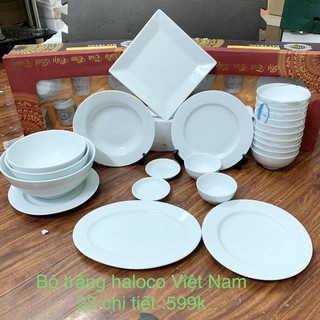 Bộ Bát Đĩa Sứ trắng - Bộ Bát Đĩa hàng việt nam cao cấp