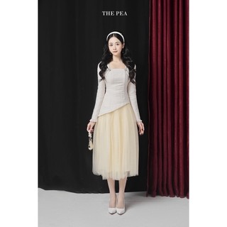 Suri dress by thepeavn - đầm dạ tweed phối voan đính đá
