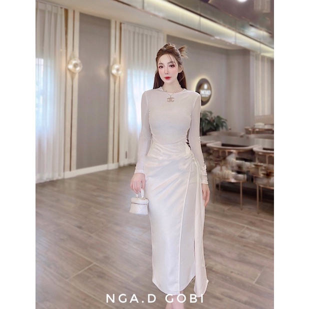 Váy mongtoghi phối lụa