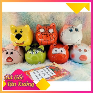 Heo Đất Tiết Kiệm Chất Liệu Gốm Sứ Kiểu Dáng Nhân Vật Hoạt Hình Size Lớn - Lợn Đất Chất Men Gốm Sứ Vẽ Nhân Vật Hoạt Hình