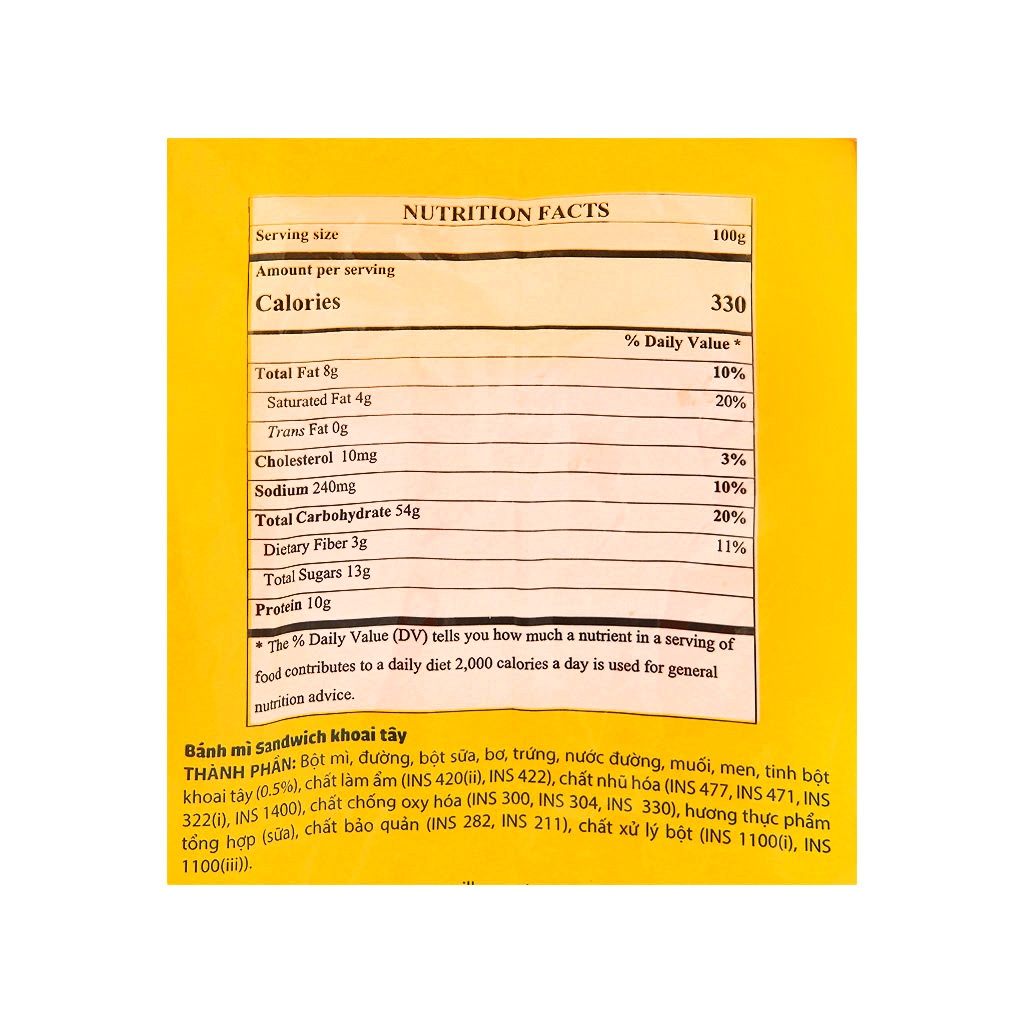 Bánh mì sandwich khoai tây Richy Fresta potato gói 275g