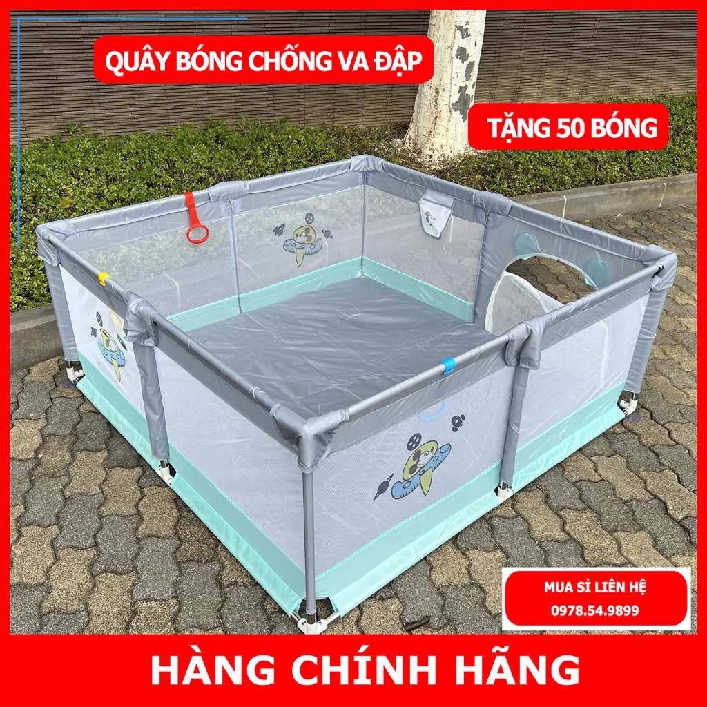 Quây bóng cho bé, nhà bóng cho bé khung inox chống va đập tặng 50 quả bóng