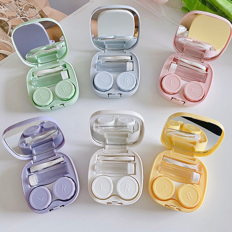 SOON EYES] Hộp đựng kính áp tròng case lens hình vuông màu pastel kèm gương  tiện dụng (Random màu) | Shopee Việt Nam