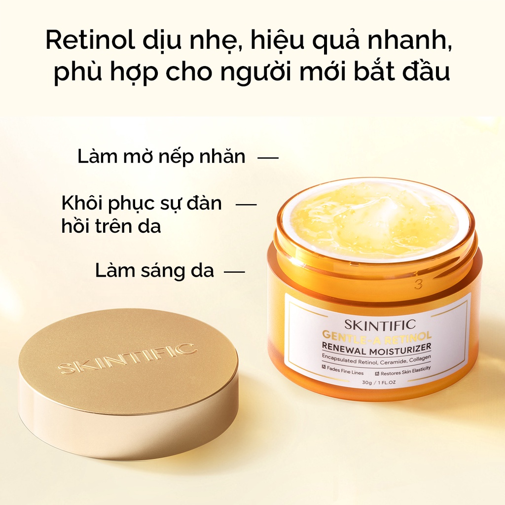 Kem dưỡng ẩm dịu nhẹ chống lão hóa Gentle-A Retinol SKINTIFIC 30g