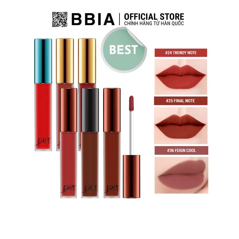 [Best Choice] - Son Kem Lì Bbia Last Velvet Lip Tint (02,12,14,23,24,36) 5g - Bbia Official Store