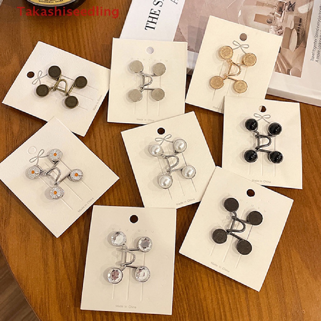 (Takashiseedling) Phụ Kiện Ghim Cài Thắt Lưng Quần Jean Không Cần Đóng Đinh Có Thể Điều Chỉnh Được