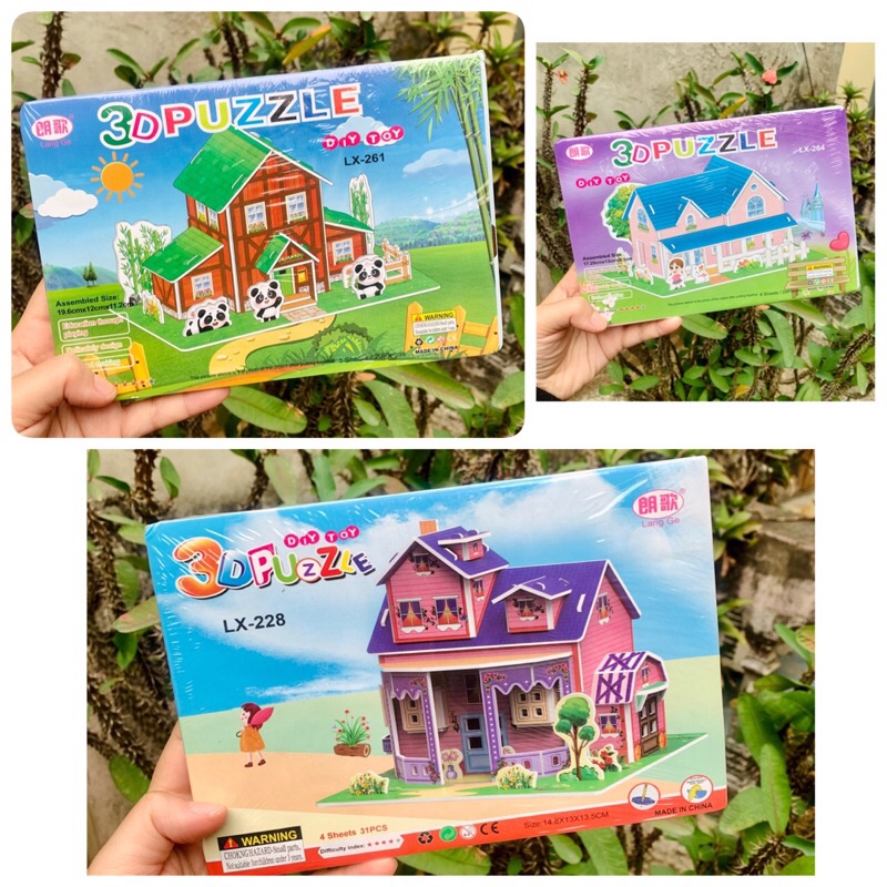 Đồ Chơi Giáo Dục Mô Hình Lắp Ráp 3D Bằng Giấy Bìa Xốp Cho Bé - Nhà Của Bé