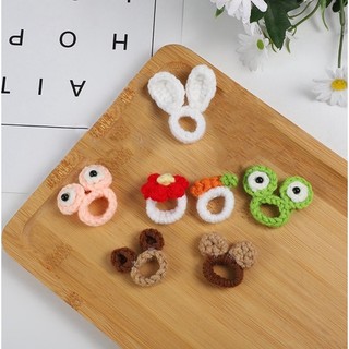 Nhẫn len tai thỏ hanmade móc theo yêu cầu