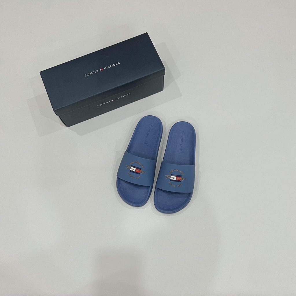 Dép quai ngang Tommy Hilfiger RUTHIE Blue Fullbox | PiuPiu Authentic
