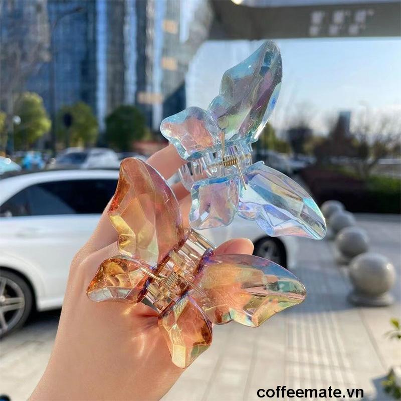【coffeemate】⚡ Kẹp Tóc Càng Cua Cỡ Lớn Hình Bướm Màu Sáng Thời Trang Mùa Hè Hàn Quốc Cho Nữ