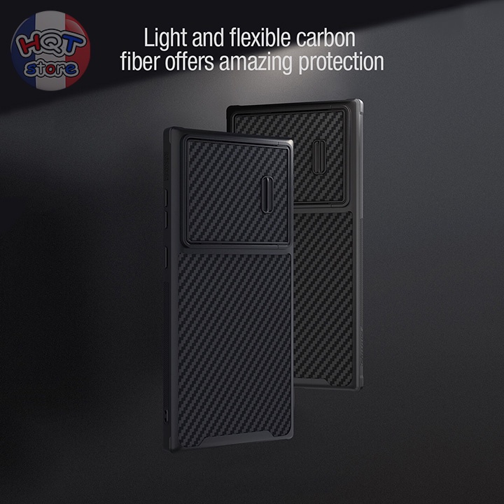 Ốp lưng Nillkin Synthetic Fiber S Case S23 Ultra sợi carbon bảo vệ camera