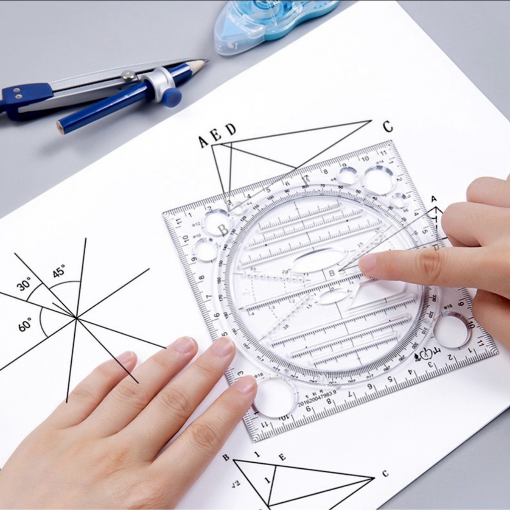 Thước Vẽ Hình Học Đa Năng - Thước Parabol, Dụng Cụ Học Tập Toán Học Hình Học, Cho Học Sinh, Sinh Viên