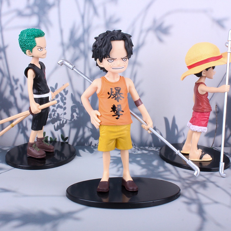 Mô hình One Piece niên thiếu Luffy Ace Sabo Zoro Sanji figure anime manga decor trang trí phòng học phòng làm việc MH158