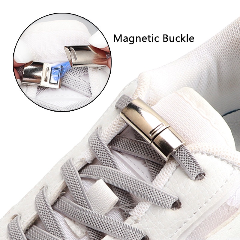 Khóa Dây Giày Nam Châm Bản Rộng Co Giãn Không Cần Buộc Dành Cho Mọi Người Lười Mới Sinh