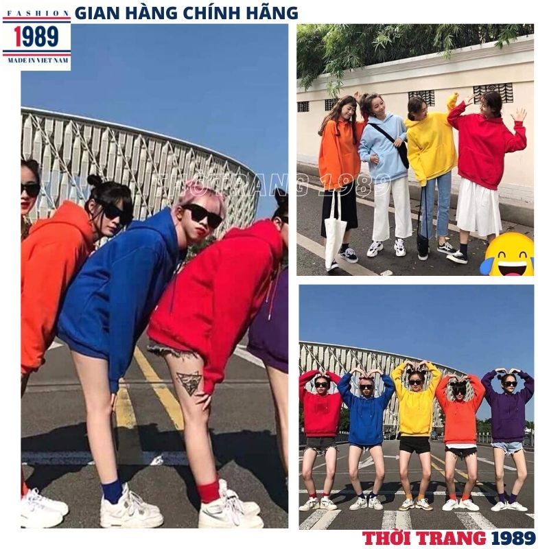 Áo nỉ nữ phom rộng dấu quần ,hoodie cực xinh ,áo thun nữ trơn 1 mầu -PHƯƠNG 1988 | BigBuy360 - bigbuy360.vn