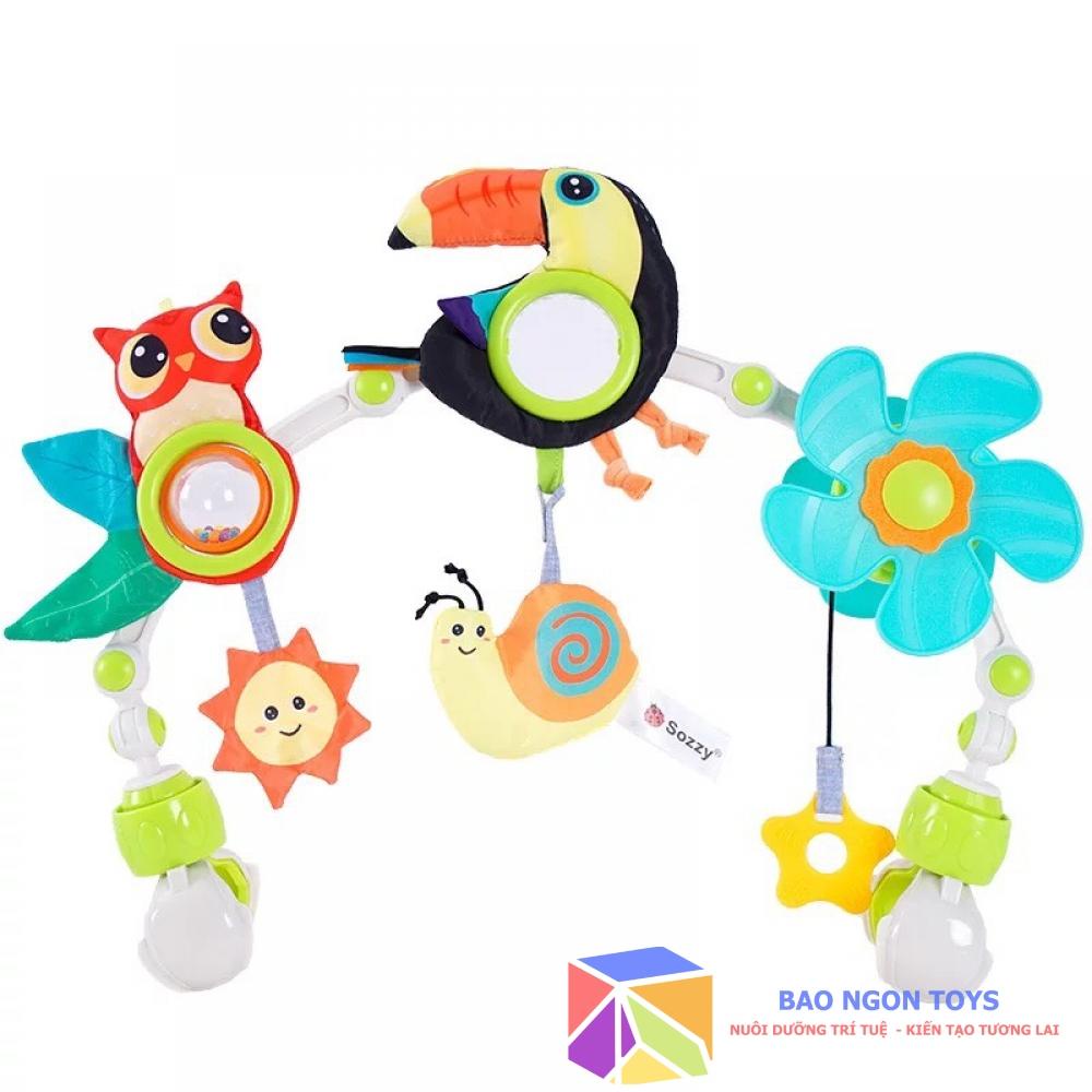 ĐỒ CHƠI TREO NÔI CŨI, XE ĐẨY ĐA TƯƠNG TÁC KÍCH THÍCH THỊ GIÁC BÉ SƠ SINH, PHÁT TRIỂN VẬN ĐỘNG TINH BAO NGON TOYS DV70