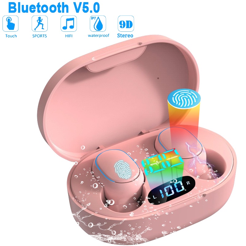 Tai Nghe Không Dây E7s 5.0 Công Suất Bluetooth Màn Hình Kỹ Thuật Số Hifi Lossless Thể Thao Mini Tws Cho Điện Thoại Thông Minh Icecube