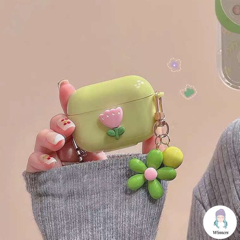 Vỏ Bảo Vệ Hộp Sạc Tai nghe không dây Airpods 1 / 2 / 3 / pro Hình Vòng Hoa Mềm Mịn