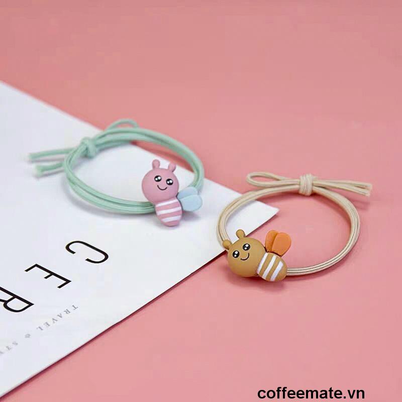 【coffeemate】⚡ Dây Buộc Tóc Hình Động Vật / Trái Cây / Con Ong Đáng Yêu