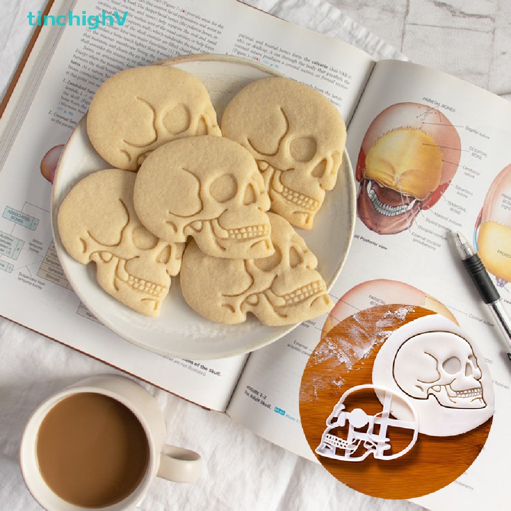 Khuôn Làm Bánh Kẹo Bằng Nhựa Epoxy Hình Đầu Lâu 3D Phong Cách Halloween 2022