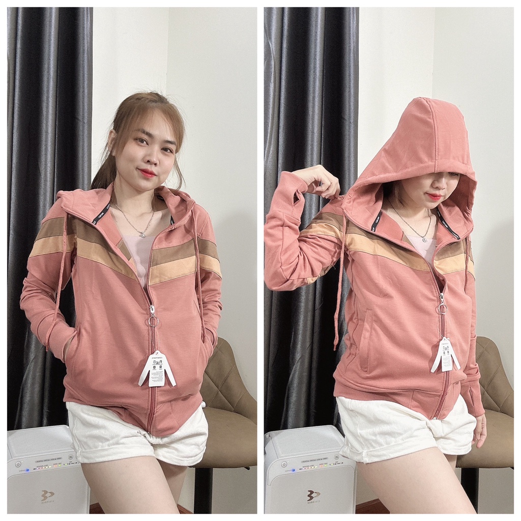 ÁO KHOÁC PHỐI MÀU SIÊU HÓT, 6 TÚI CÓ KHÓA KÉO, NÓN TO, SIZE 40- 65ki