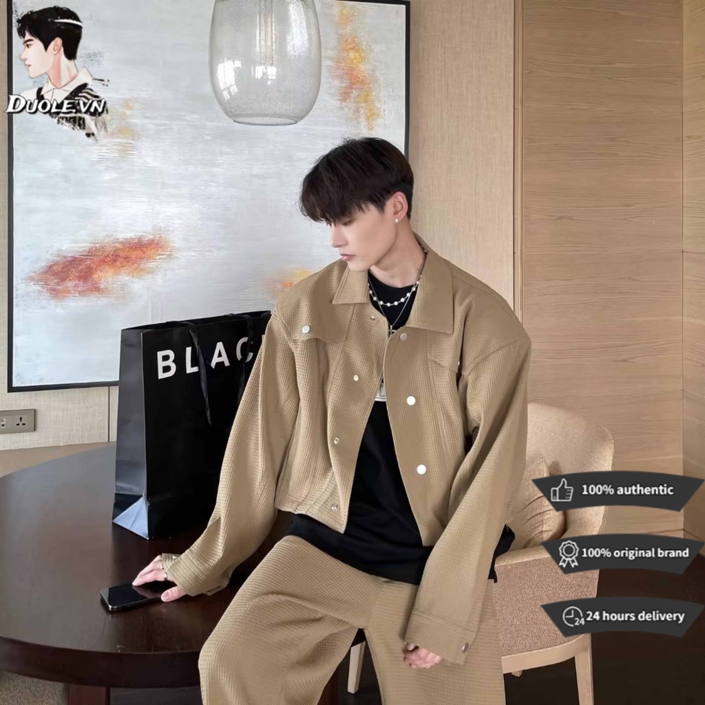 áo khoác Nam simple fashion phong cách Hàn Quốc unisex retro Mẫu mới Hàng trăm Tính khí Mẫu thiết kế Trang chủ Chất lượng cao Áo khoác