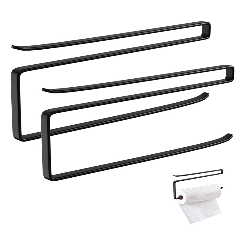 2 Cái Giá Đỡ Cuộn Nhà Bếp Chắc Chắn (Màu Đen ,26,5Cm)