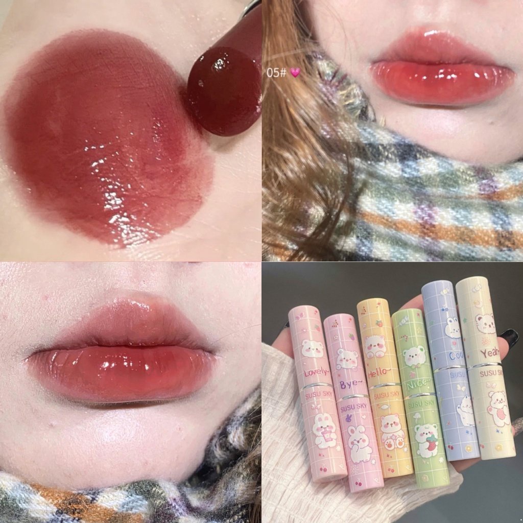 Son Dưỡng Môi Chống Thấm Nước Giữ Ẩm Lâu Trôi Thiết Kế Vỏ Hình Chú Gấu Dễ Thương