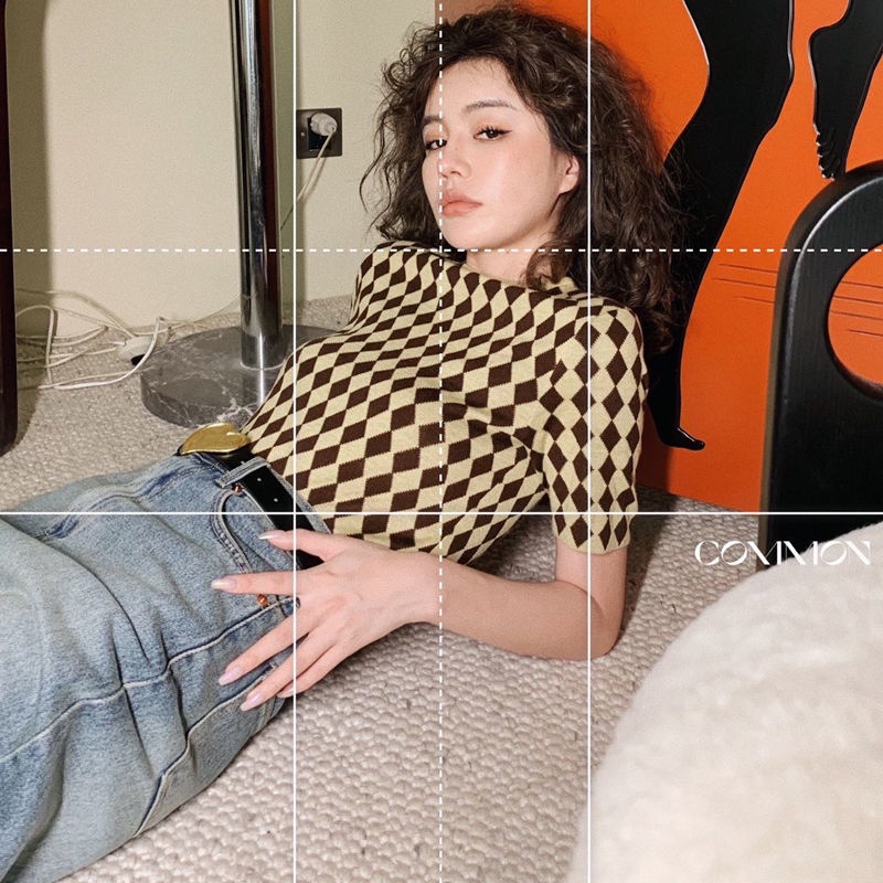 Áo Sweater Ngắn Tay Ôm Dáng Họa Tiết Kẻ Ô Phong Cách ins Thời Trang Mùa Hè Dành Cho Nữ