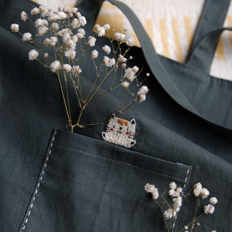 Túi tote thêu bé Mèo