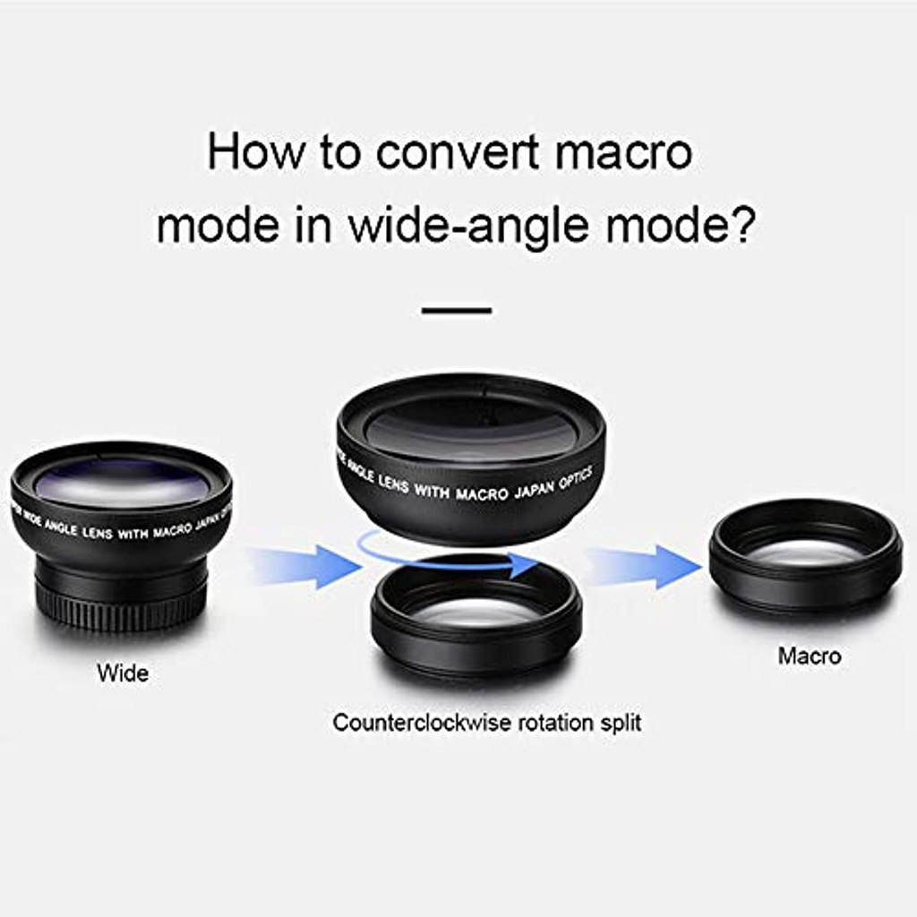 Ống Kính macro Góc Rộng 0.45x 12.5x HD Cho Điện Thoại iPhone, Samsung